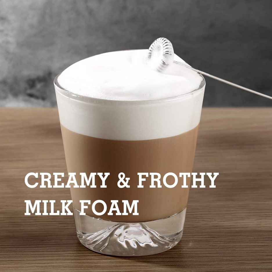 SIMPLETaste Milk Frother Handheld Battery Operated Electric Foam Maker, Drink Mixer with Stainless Steel Whisk and Stand for Cappuccino, Bulletproof Coffee, Latte - Image 5
